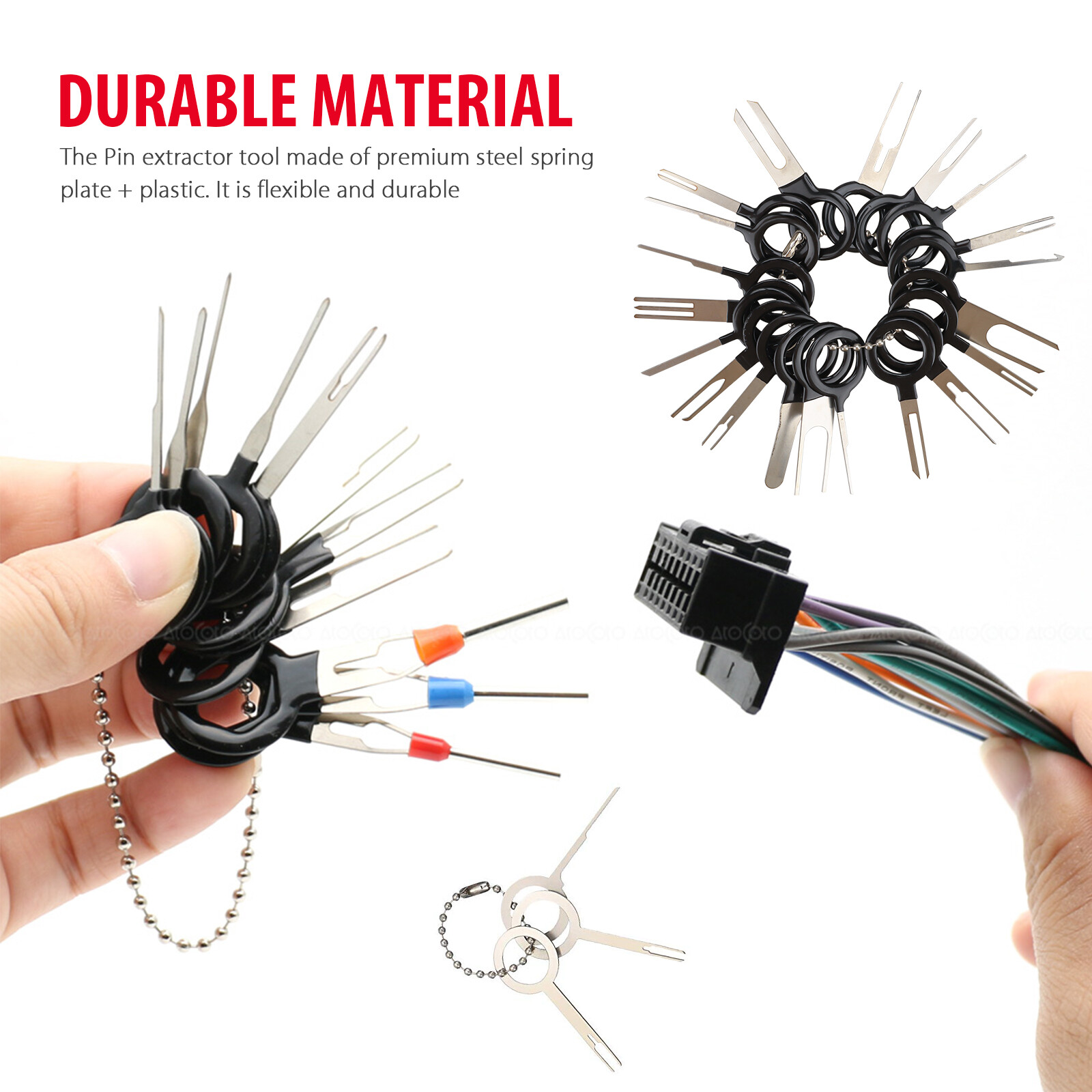 120pcs Car Terminal Removal Tool Kit Wire Connector Extractor Puller Release Pin