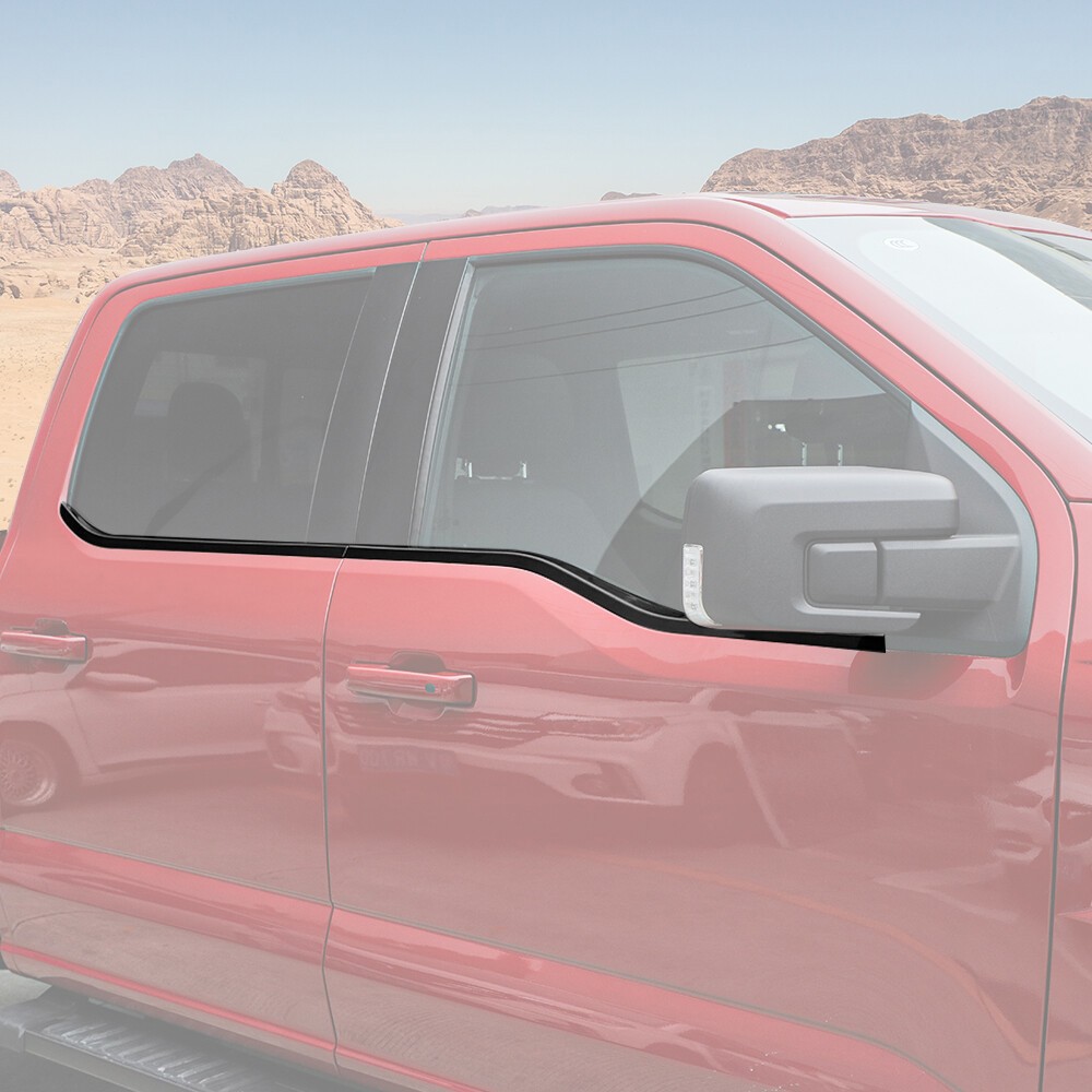 For 2021-23 Ford F150 4Door Black Window Bottom Sill Trims Strips Cover Overlays