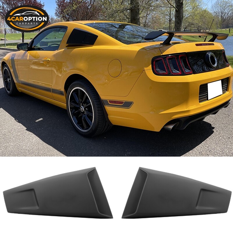 Fits 05-14 Ford Mustang Eleanor Side Window Louvers Covers Unpainted Black – PU