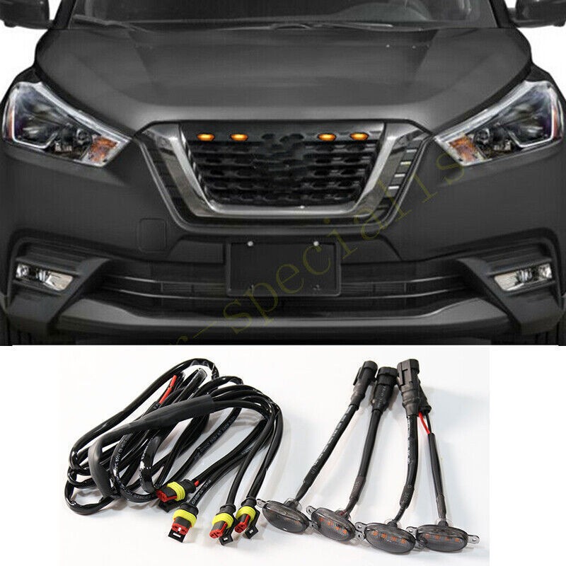 For Nissan Kicks 2017-25 Front Grille LED Light RAPTOR-Style Amber Grille Light