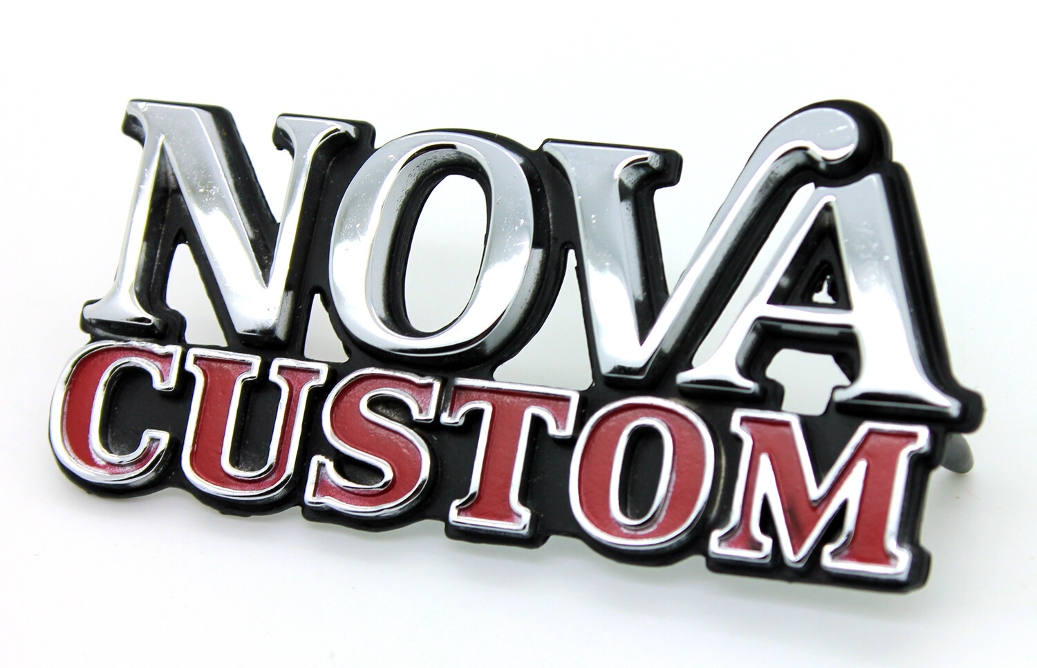 New NOVA CUSTOM Emblem w/Chrome Trim / 1975-1979 Chevy Front Fender & Trunk Deck