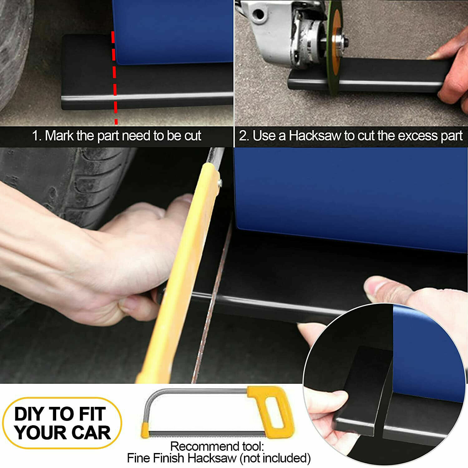 Carbon 86.6″ Side Skirt Extension Splitter Rocker Panels Lip For Dodge Avenger