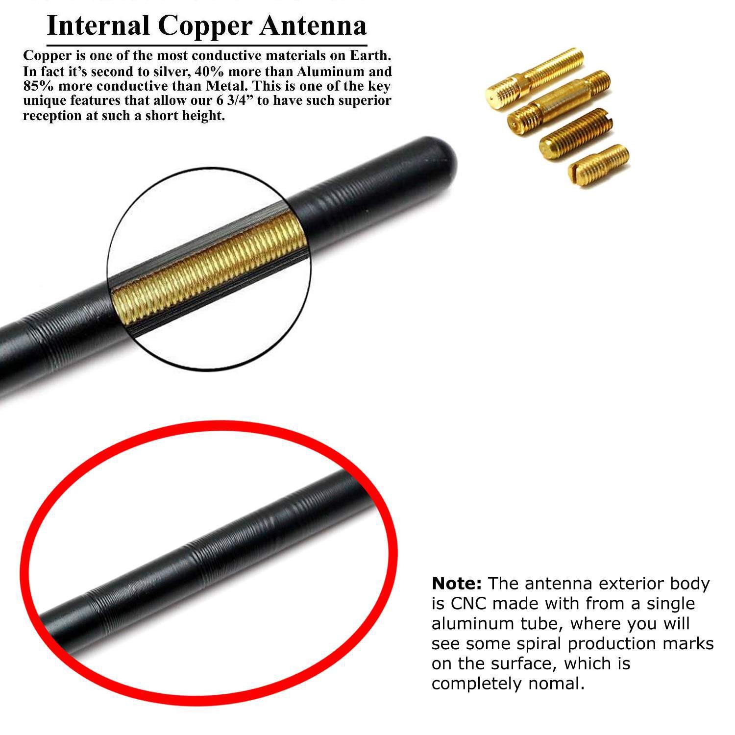 4-Inch Universal Short Radio Antenna Topper For Truck SUV, Matte Black Finish
