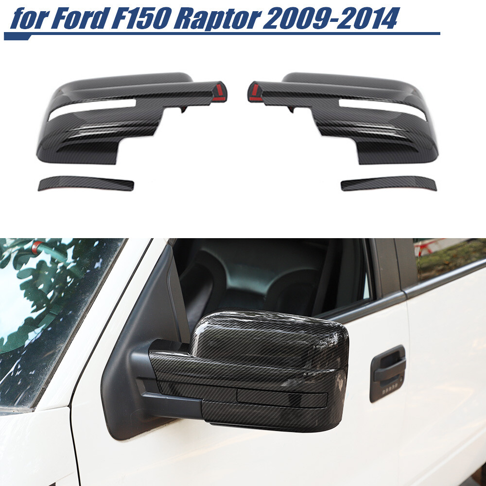 For Ford F150 Raptor 09-14 Side Door Mirror Trims Cover Accessories Carbon Fiber