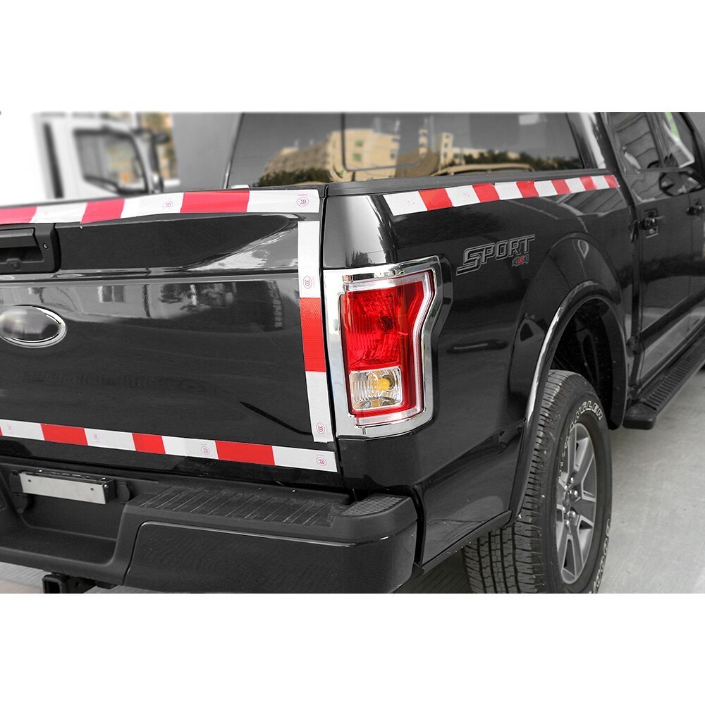 For Ford F-150 2015-2020 Chrome Exterior Taillight Cover Trim Bezels Lamp Frame