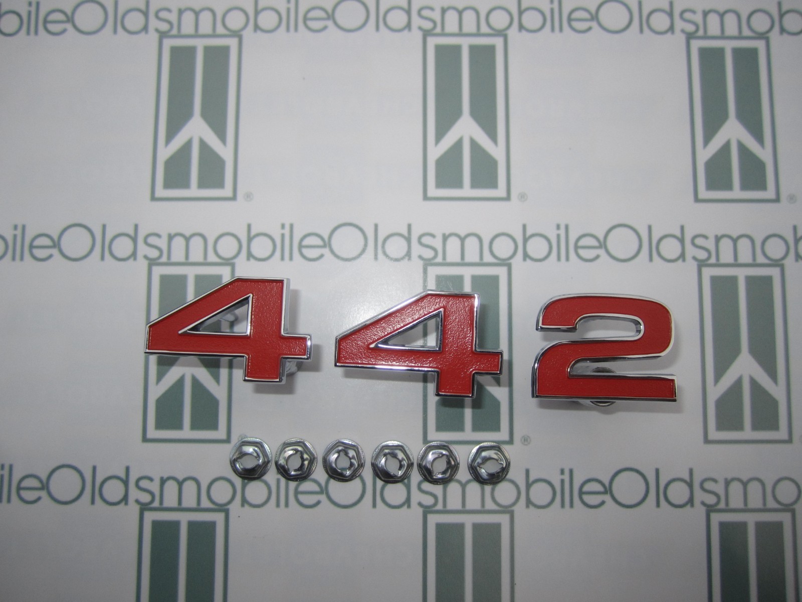 1972 Olds Cutlass “442” Grill Emblem with Hardware | Chrome Plated & Painted