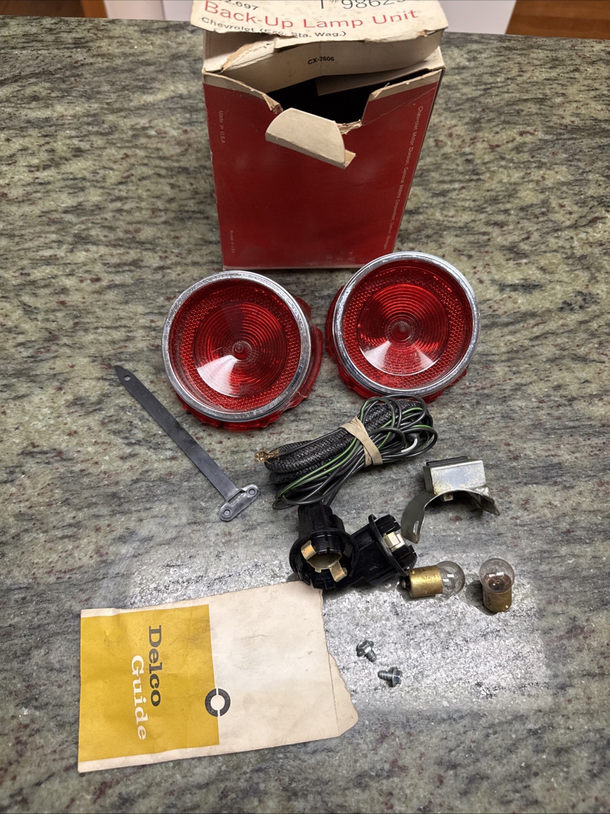 NOS 1965 Chevrolet Belair Biscayne Accessory Backup Lamp Kit 986296 tail lamp