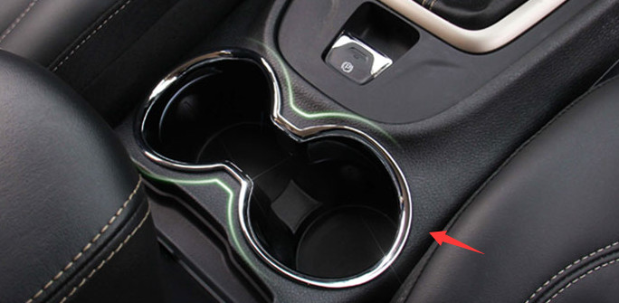 For Jeep Cherokee 2014-2018 ABS Chrome Water Cup Holder Trim Cover