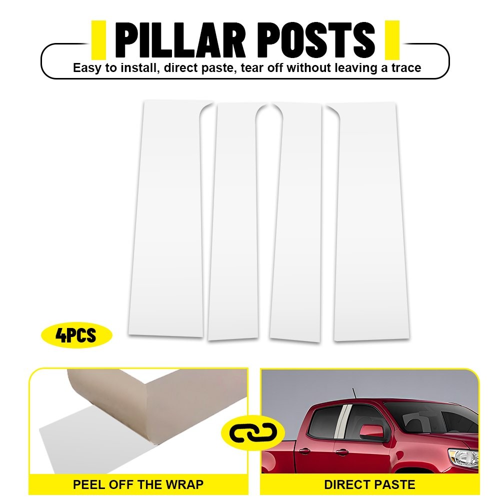 4pcs Chrome Window Pillar Posts Cover Trim For Chevy Colorado/GMC Canyon 15-22 H