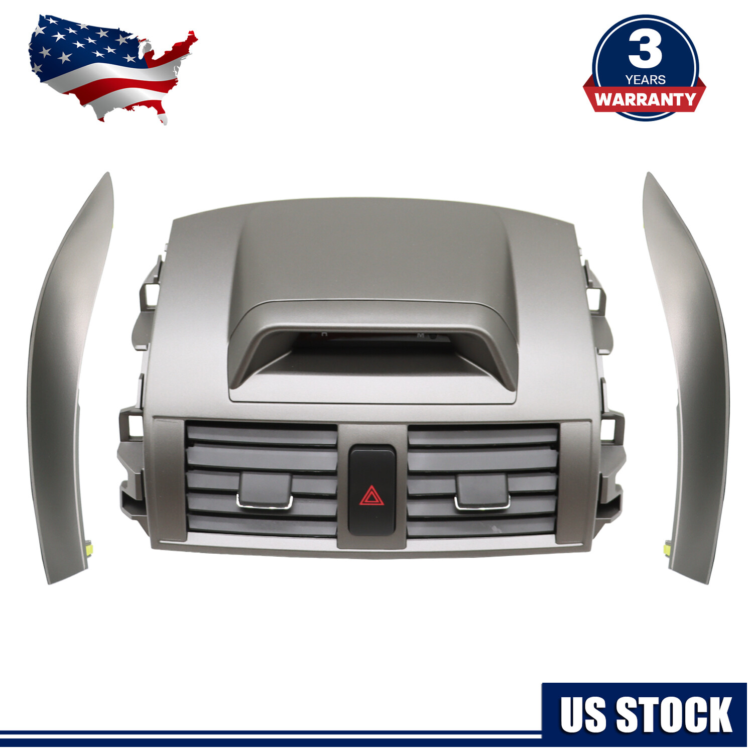 For 2008-2013 Toyota Corolla Center Dash A/C Outlet Air Vent Panel w/ Strip Trim