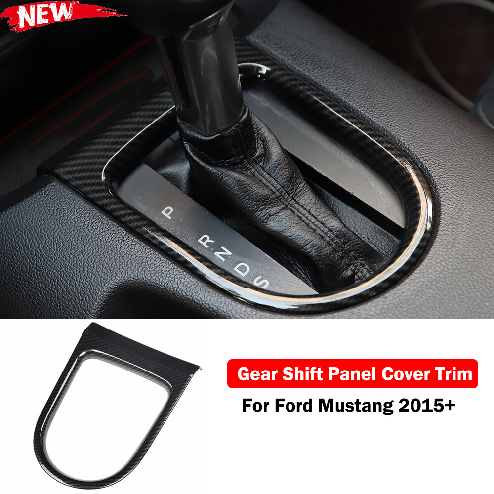 Interior Gear Shift Panel Cover Trim Decor For Ford Mustang 2015-23 Carbon Fiber