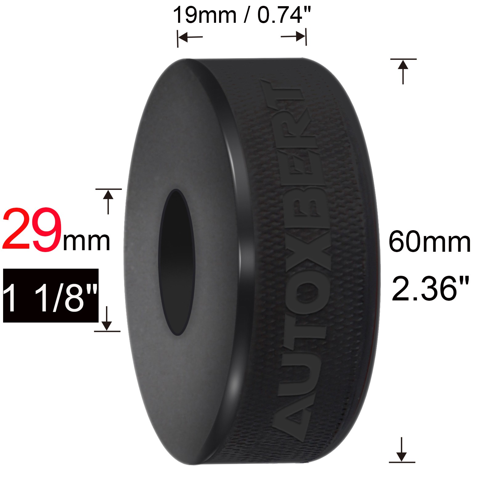 Medium Sized 60mm Bottle Jack Rubber Pad with 29mm Recess For A Safer Lift Car