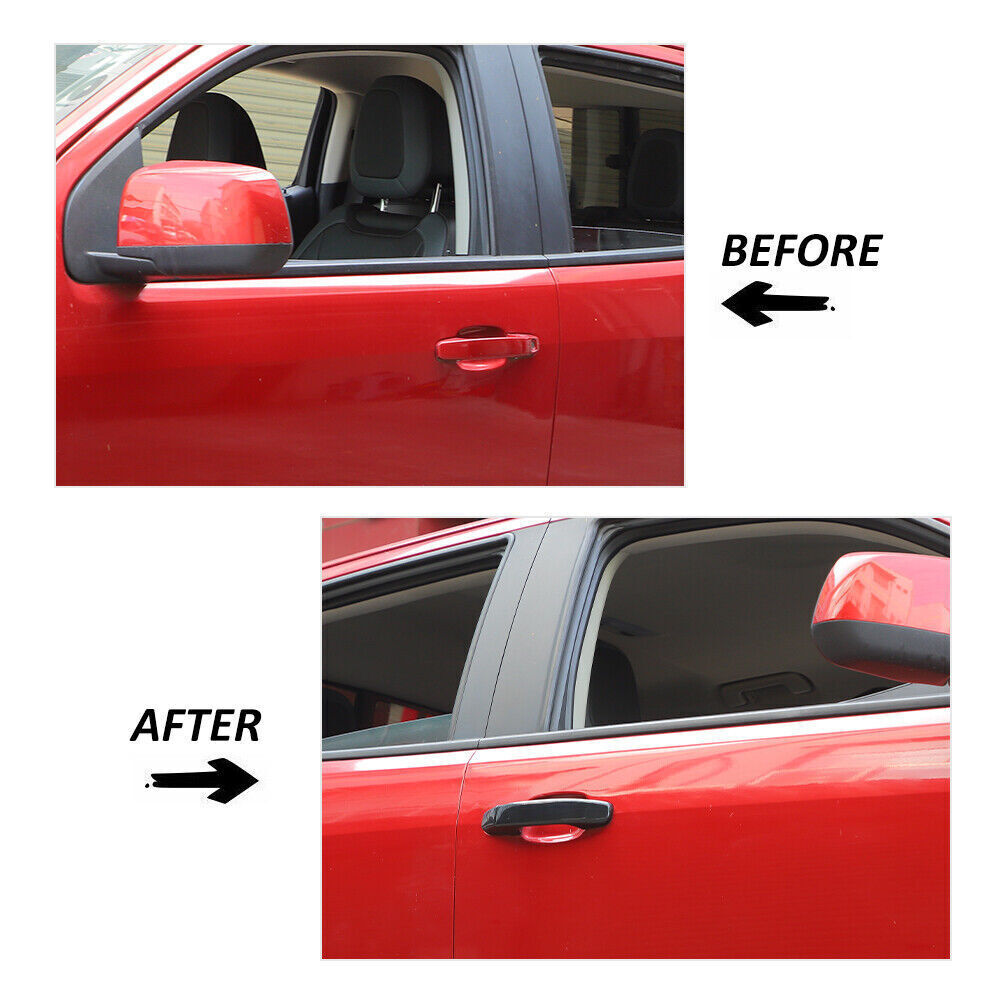 For 2015+ Chevy Colorado/CANYON Top Mirror + Door Handle + Tailgate Covers Black