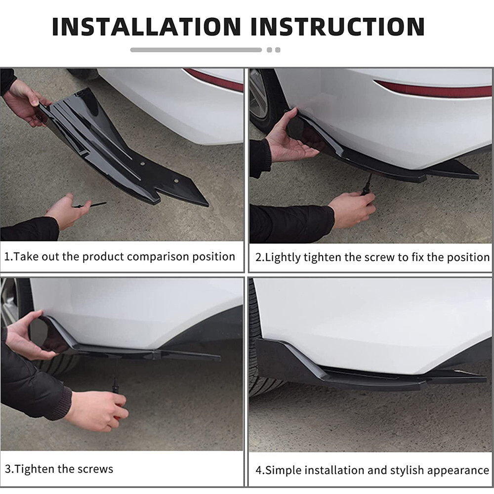 QPcs Rear Bumper Diffuser Splitter Lip Diffuser Canards For BMW