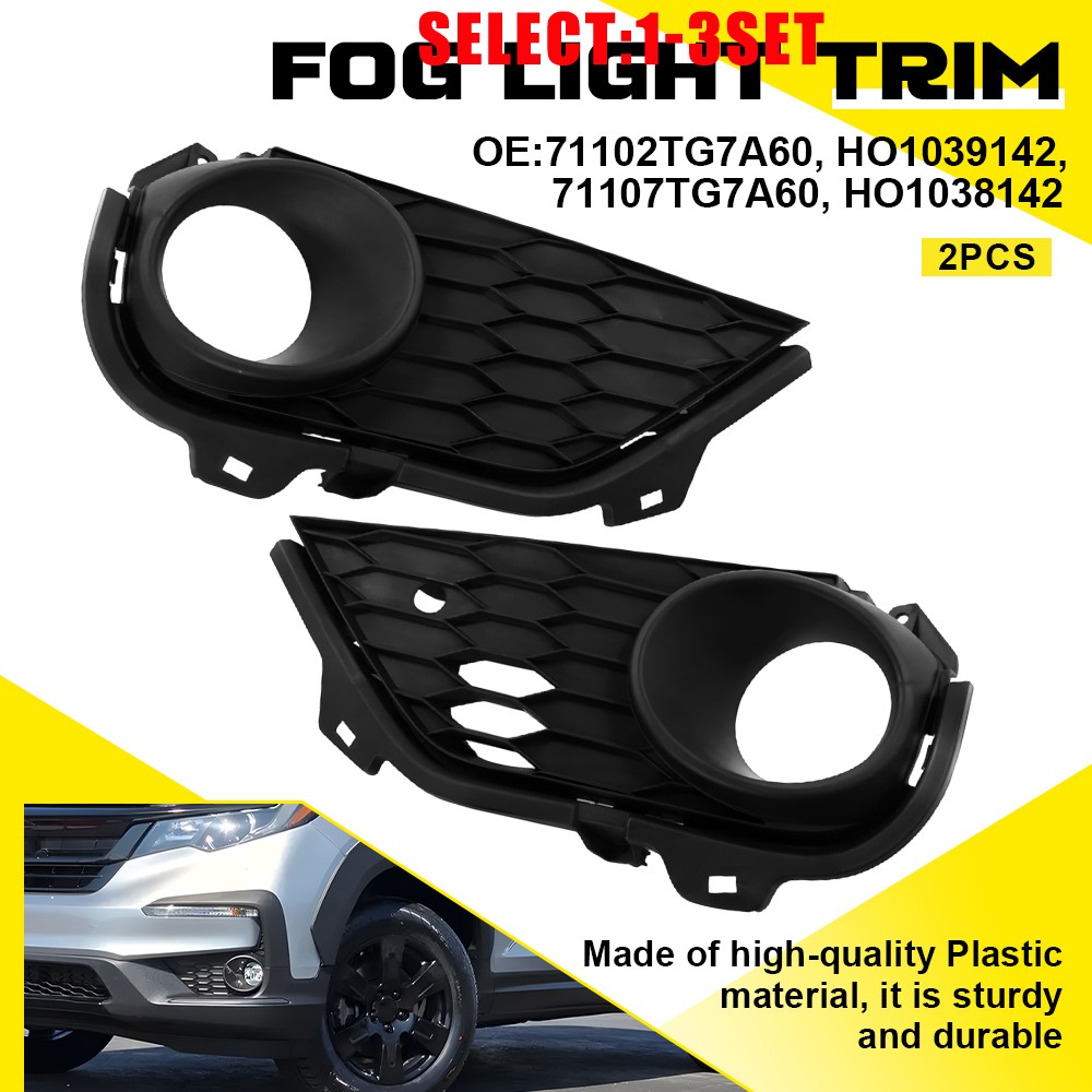 Grille Bezel For 2019-2022 Honda Pilot Front Bumper Fog Light Left Right 2-6X
