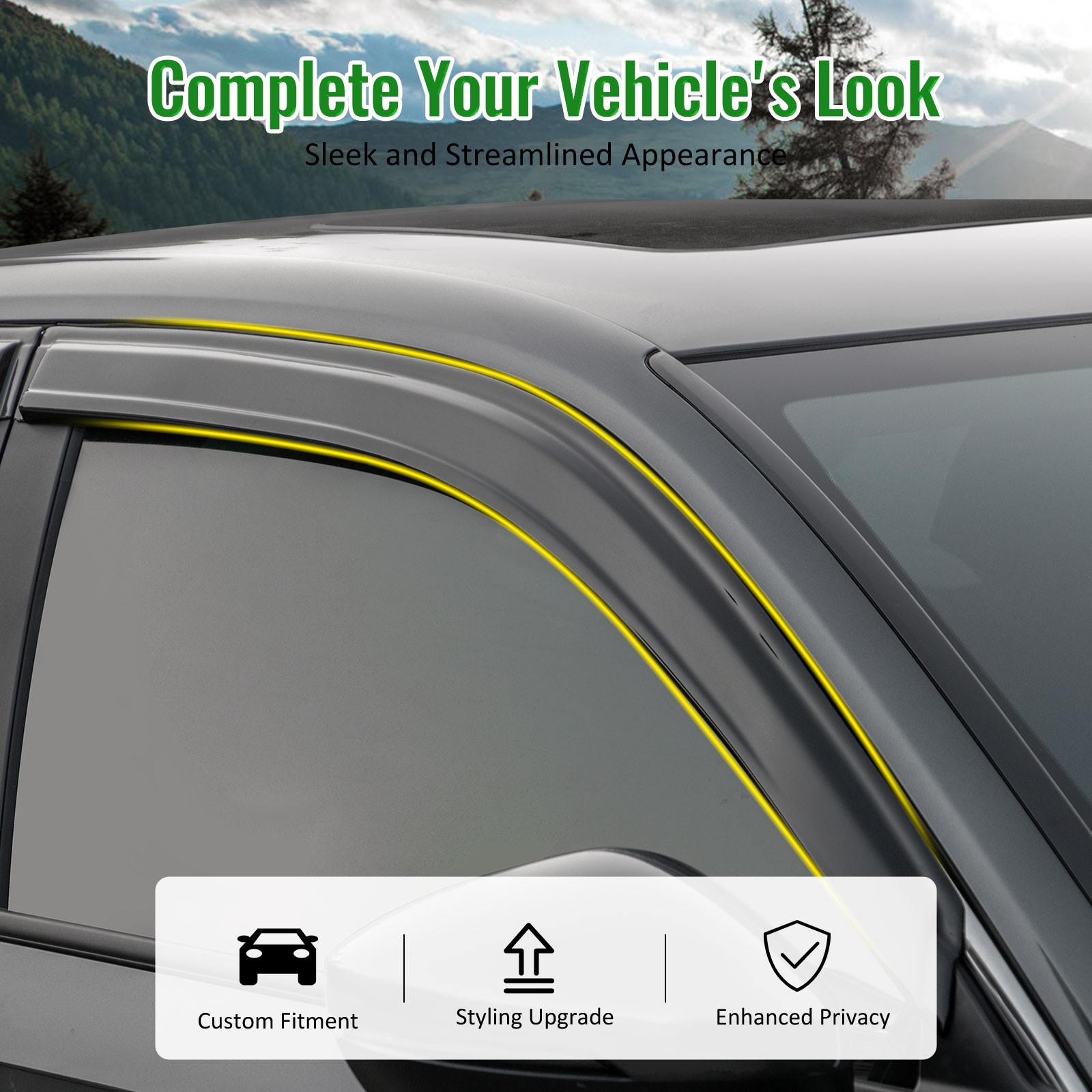 Fits 12-16 Subaru Impreza 13-17 Subaru XV Crosstrek Window Visors Rain Guard 4PC
