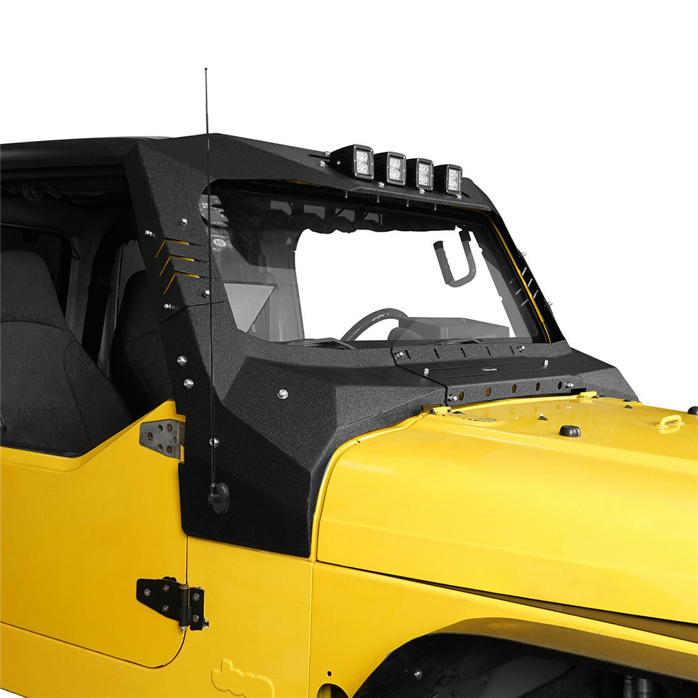 Windshield Frame Cover Roof Visor Cowl Body Armor for 1997-2006 Jeep Wrangler TJ