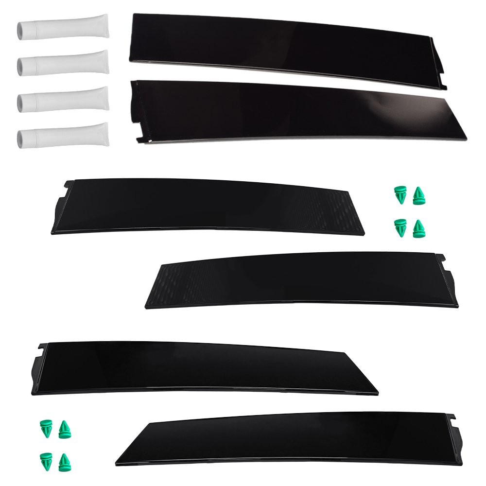 6X B C Pillar Trim Molding Door Applique For 2015-2018 Chevrolet Tahoe GMC Yukon