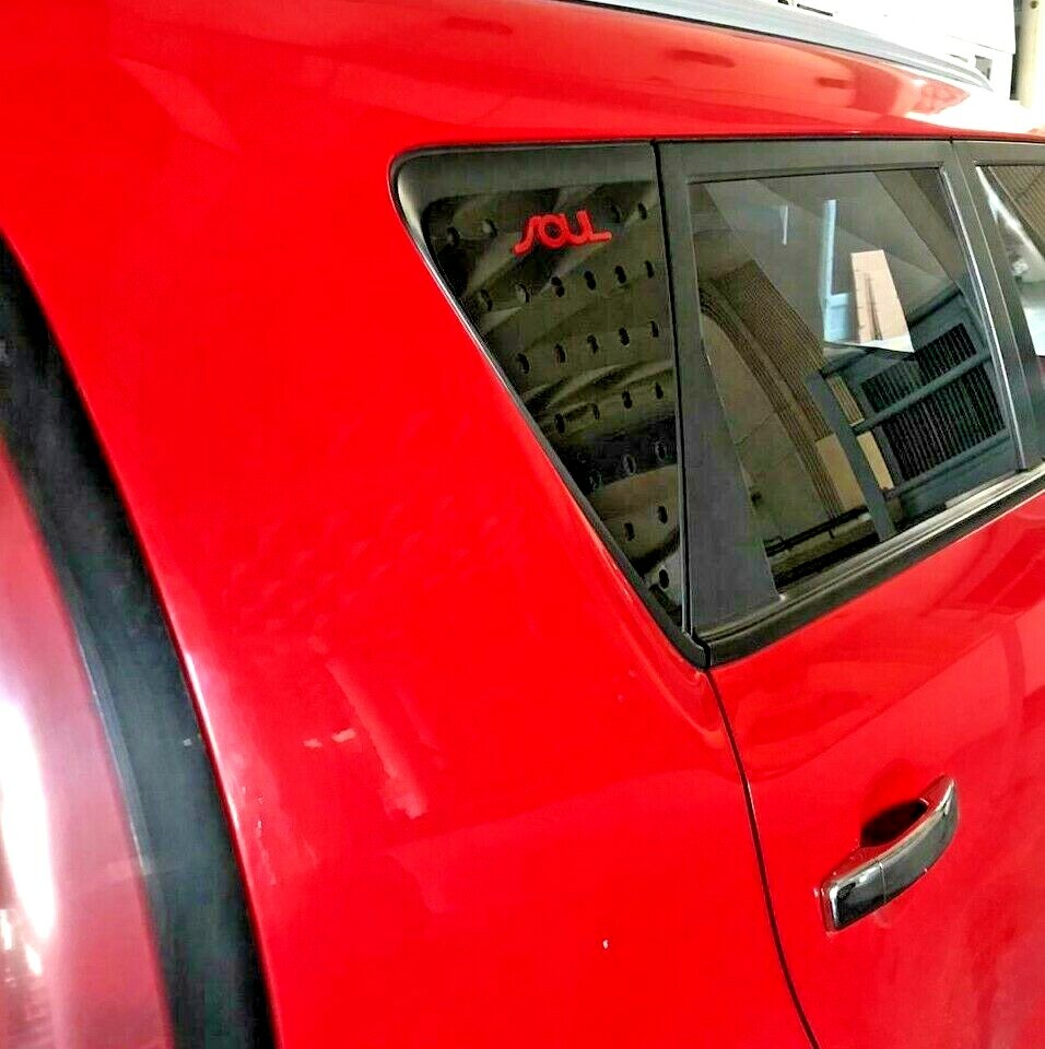 FOR Kia Soul Red Emblem Logo C Pillar Quarter Window Glass Cover Plate 2014-2019