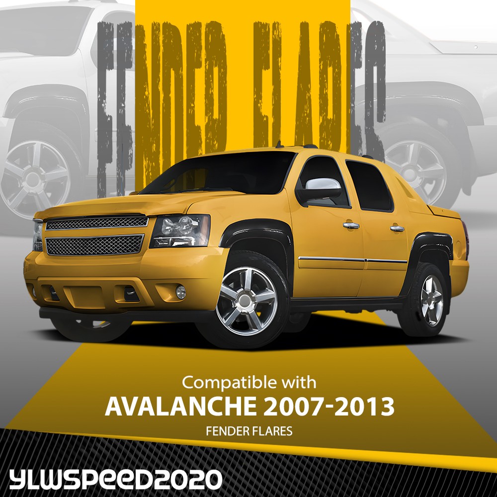 Fit For 2007-2013 Chevrolet Avalanche Full Set Paintable Factory Fender Flares
