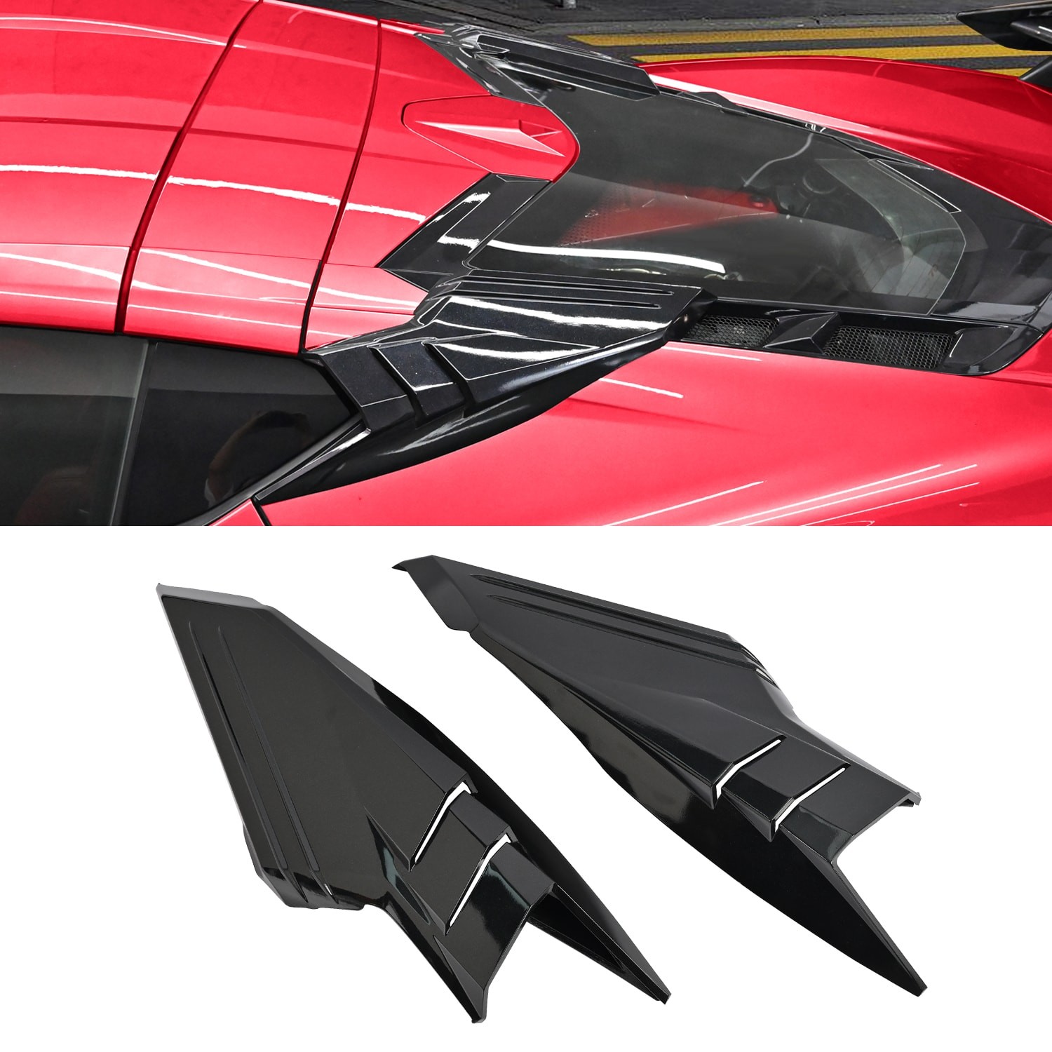 A Pair Rear Roof Intake Ports Engine Compartment for Corvette C8 Coupe 2020-2026