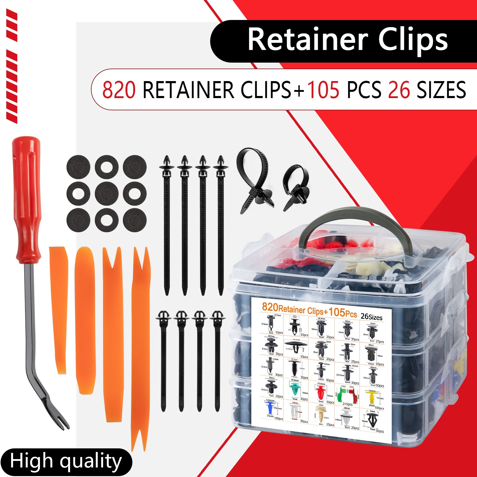 925pcs Auto Car Bumper Retainer Clips Kit Fastener Remover Push Pin Rivet Screw