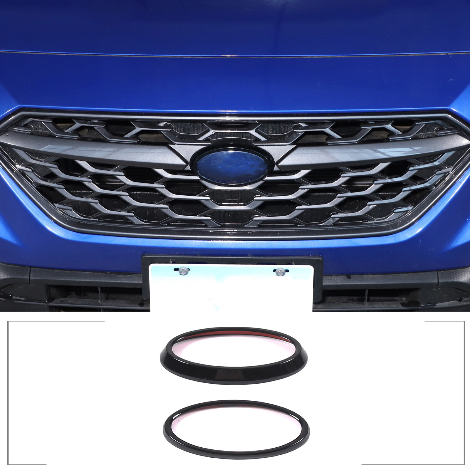 Glossy Black Front Rear Emblem Logo Badge Ring Trim Cover For Subaru WRX 21-23