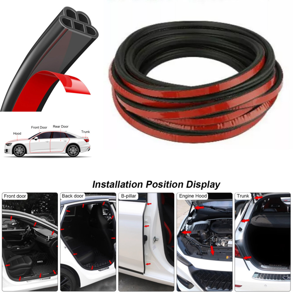 32.8FT Car Door Seal Strip Auto Door Seal Strip Soundproofing Weather Stripping