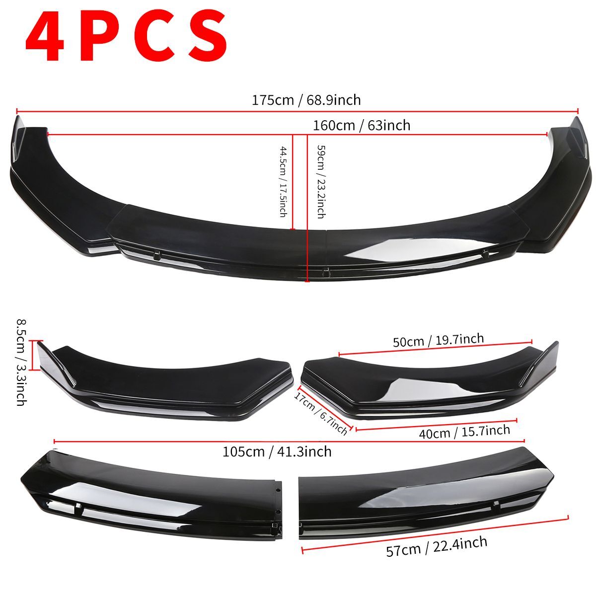 Front Bumper Lip Spoiler Splitter Accessories Glossy Black For Mazda CX-7 CX-9