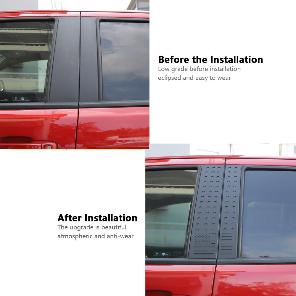 Alloy US Flag Style Window Pillar Posts Cover For Chevy Colorado/GMC Canyon 14+