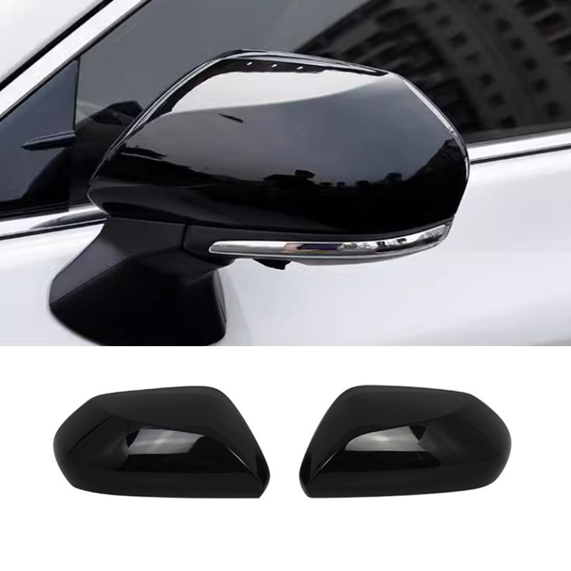 Bright Black Rearview Mirror Cover Trim 2pc For Toyota Camry 2018-2024