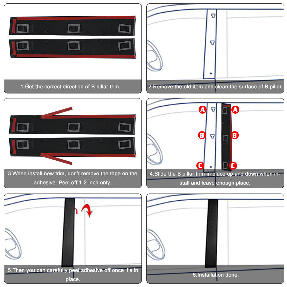Front Right Door B Pillar Molding Trim For Dodge Grand Caravan Applique 08-20 US