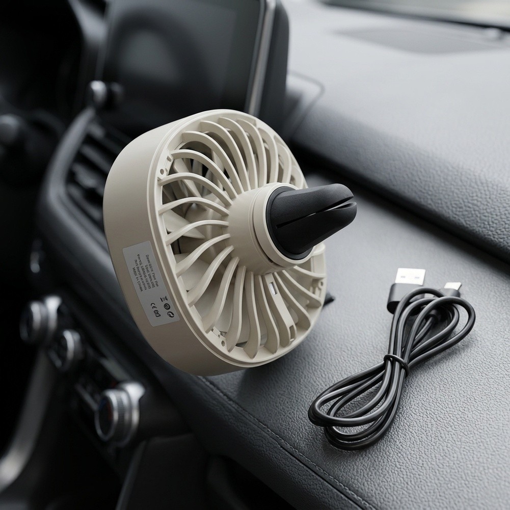 Car Air Vent Clip USB Fan with Quiet Operation and Adjustable 3 Speed Cooling