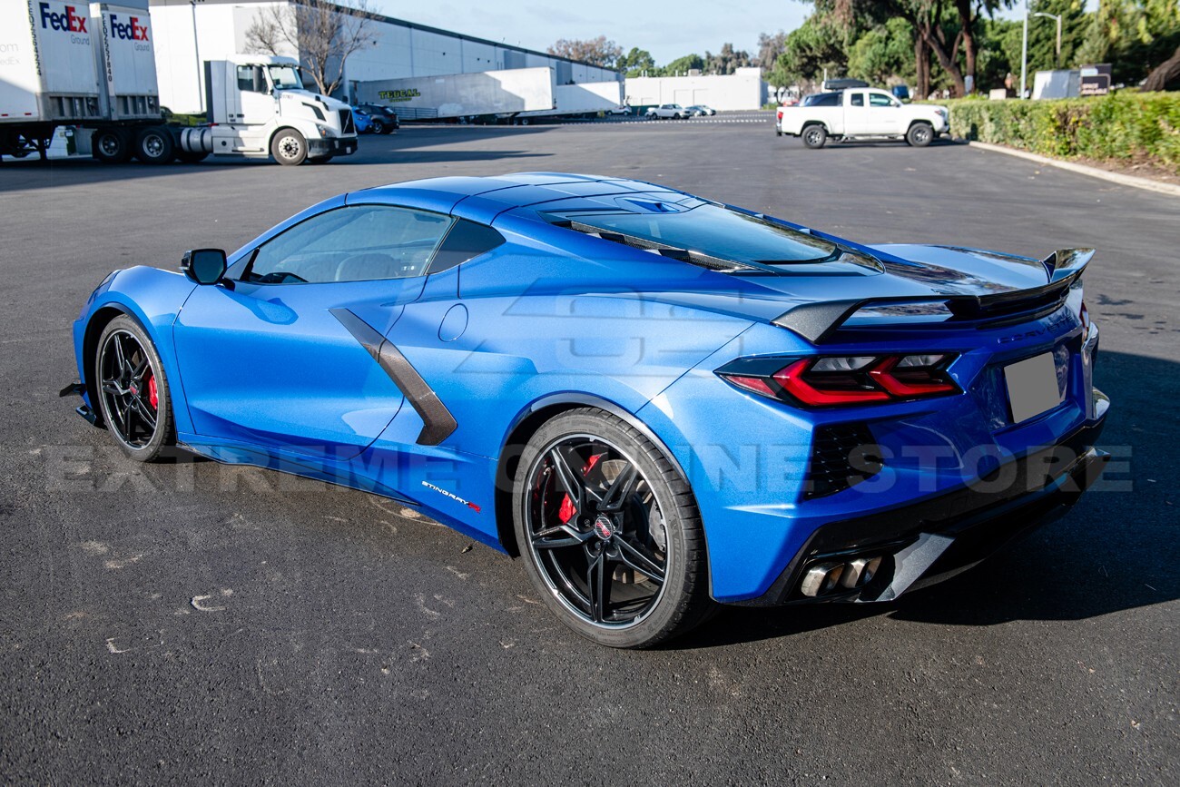 For 20-Up Corvette C8 | Z06 Style CARBON FLASH METALLIC Side Skirts Rocker Panel