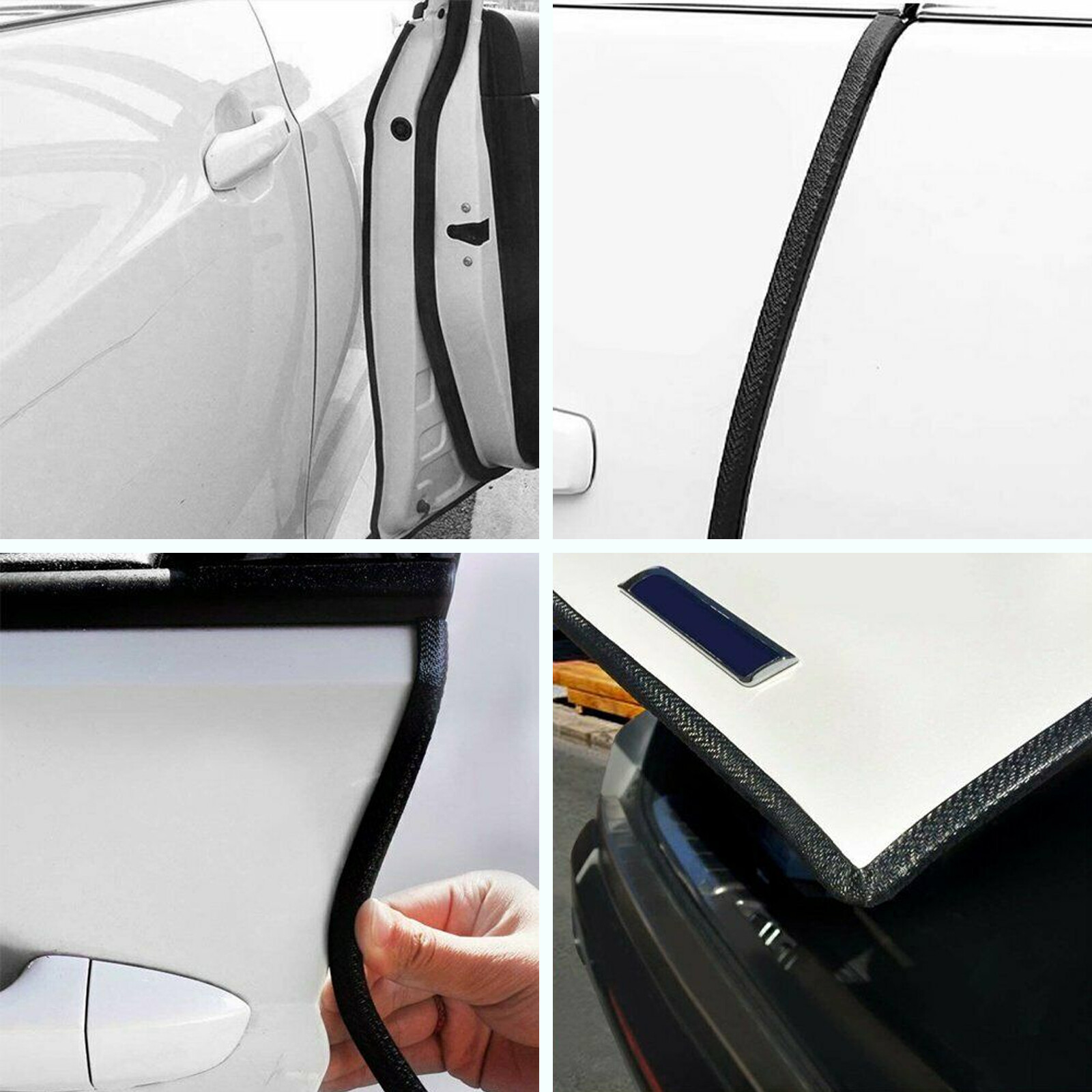 Rubber Edge Trim Guard U Shape Edge Seal Strip with Embedded Metal Clips 33FT