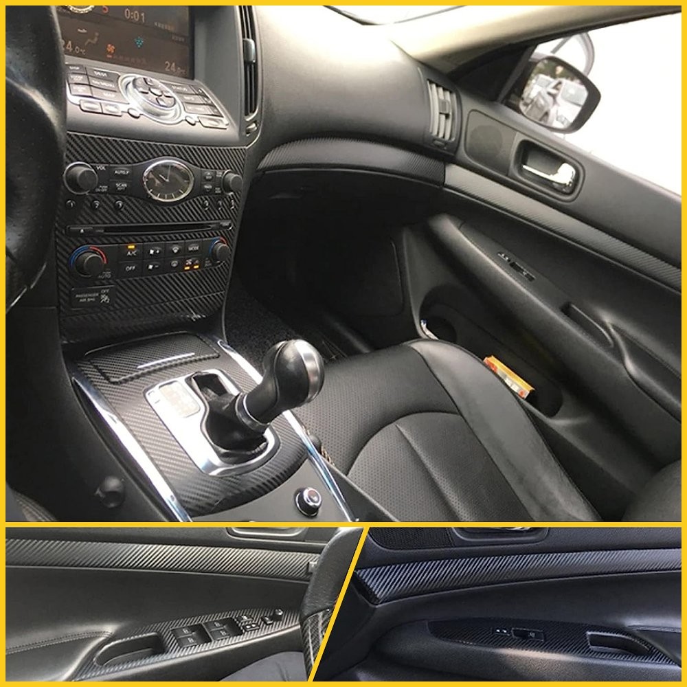 For 10-16 Infiniti G25 G37 Carbon 3D Fiber Interior DIY Trim-Decals Stickers EXD
