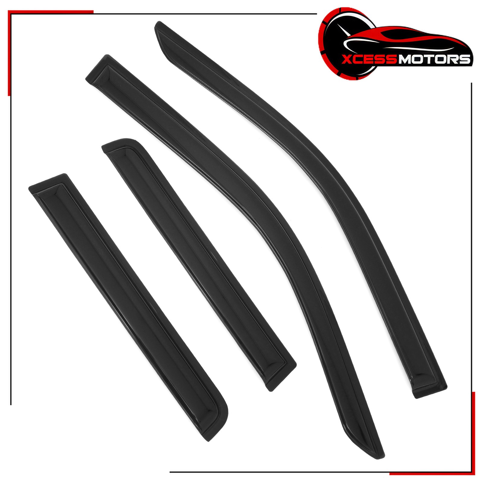 Fits 2024-2026 Toyota Tacoma Crew Cab Window Visors Smoke Side Door Deflectors