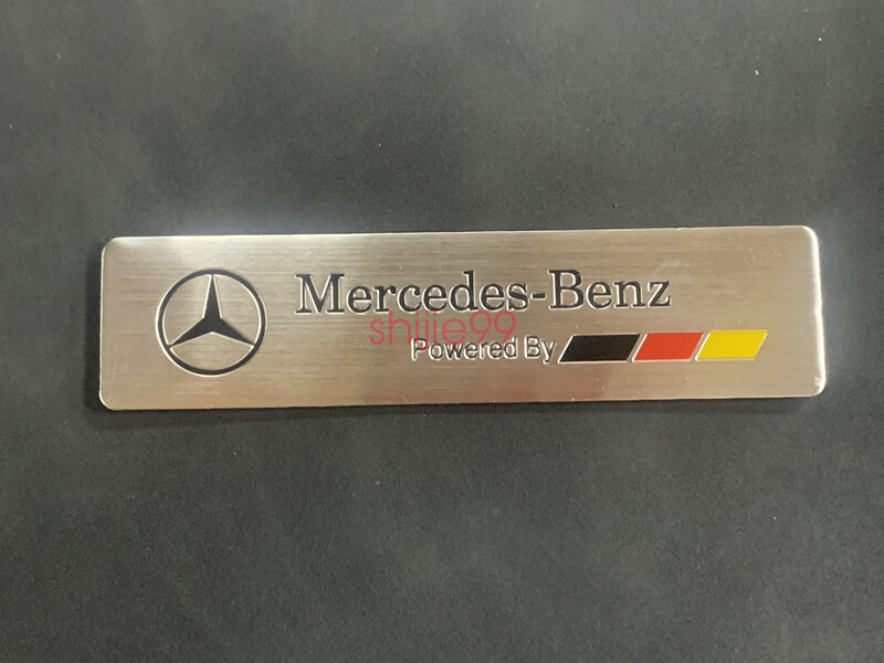 Mercedes-Benz Powered by Fender Door Metal Emblem Badge Sticker Matte Silver