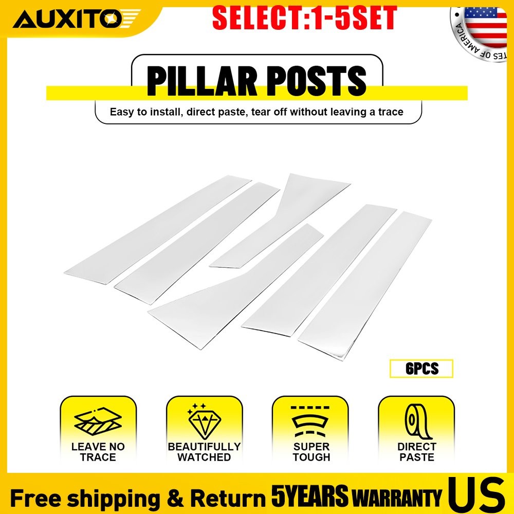 For Cadillac CT6 2016-2020 Exterior Window Pillar Post Cover Trim Chrome 6-30X