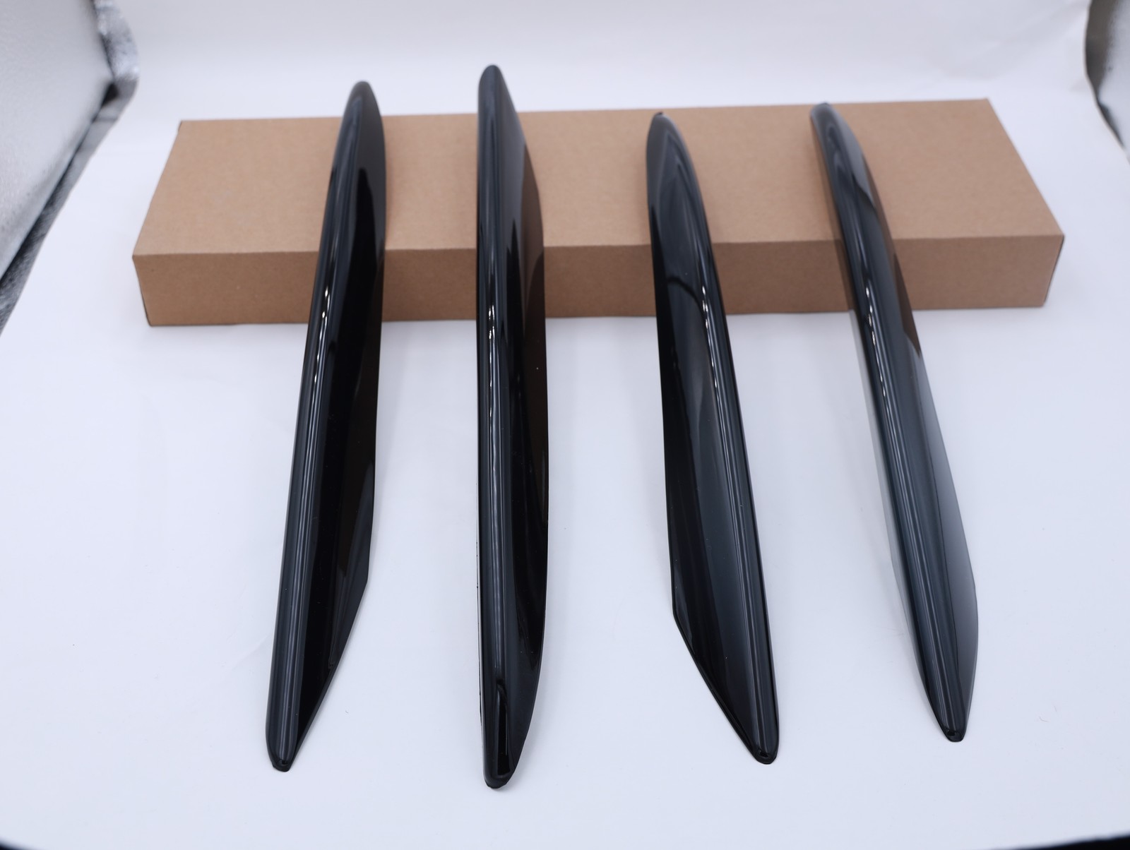 6X Benz W213 E200 E300 E250 2016-2020 Glossy Black Front Bumper Lip Spoiler Fins