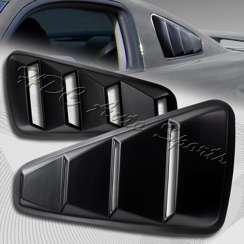 For 05-14 Ford Mustang 1/4 Quarter ABS Side Window Louvers Scoop Cover Vent Trim