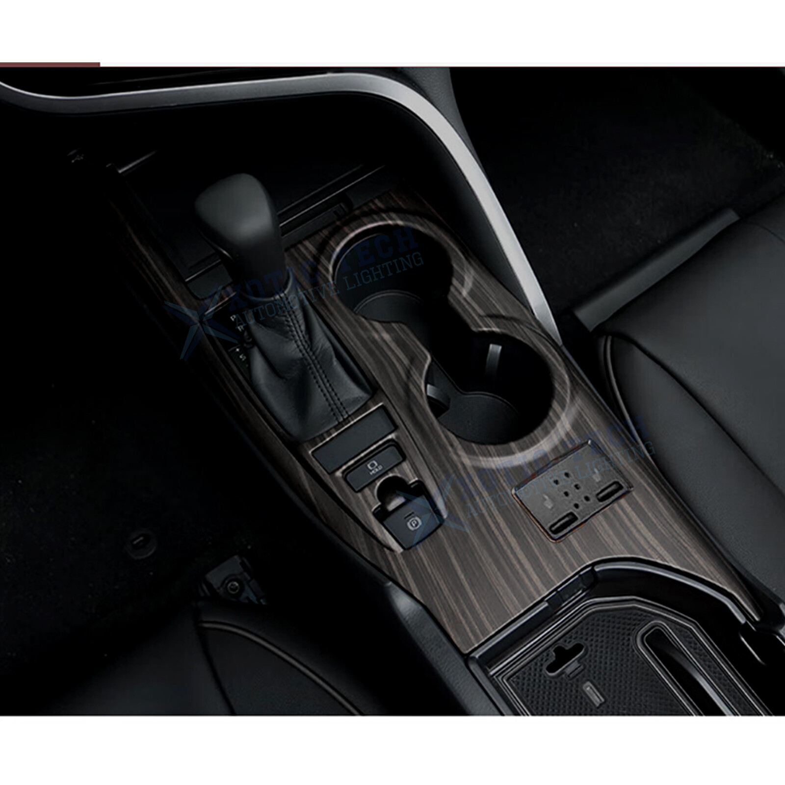 For Toyota Camry XLE/XSE 2018-2024 Black Wood Grain Center Gear Shift Box Cover