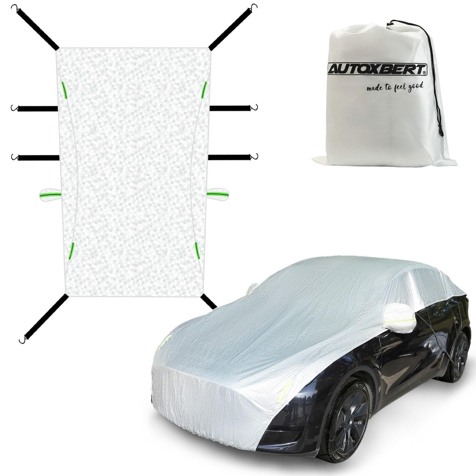 Car Half Cover Waterproof Sedan SUV Hatchback Rain Dust UV Protection Universal