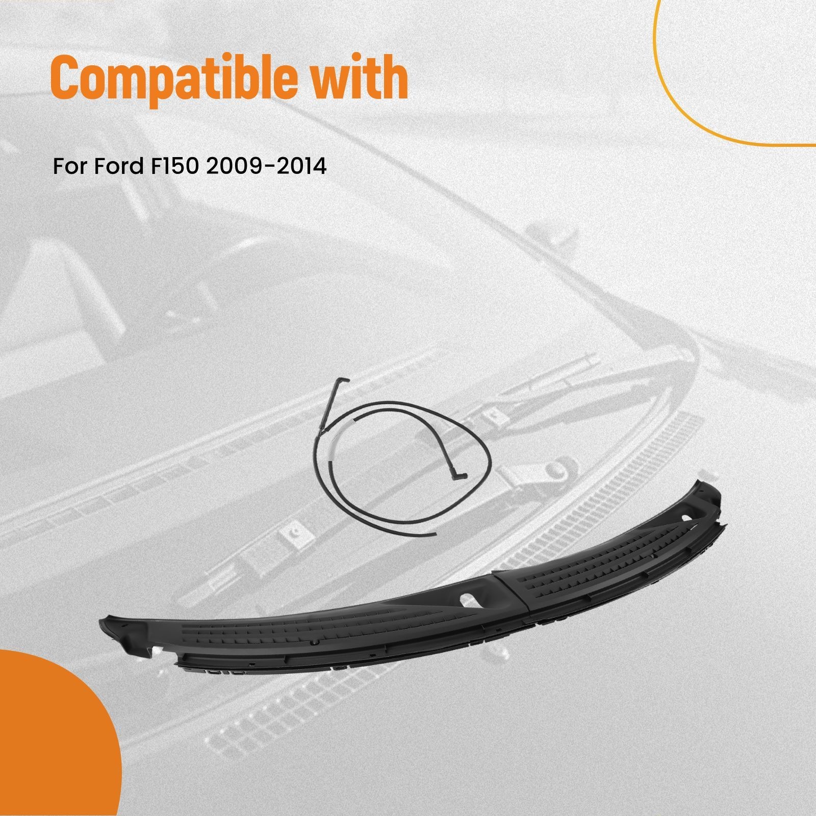 Windshield Wiper Cowl Panel Grille Set w/ Seals For Ford F150 F-150 2009-2014