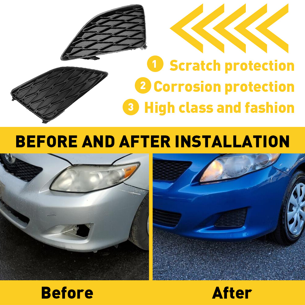 Front Bumper Insert Fog Light Cover Left+Right For 2009-2010 TOYOTA COROLLA EXD