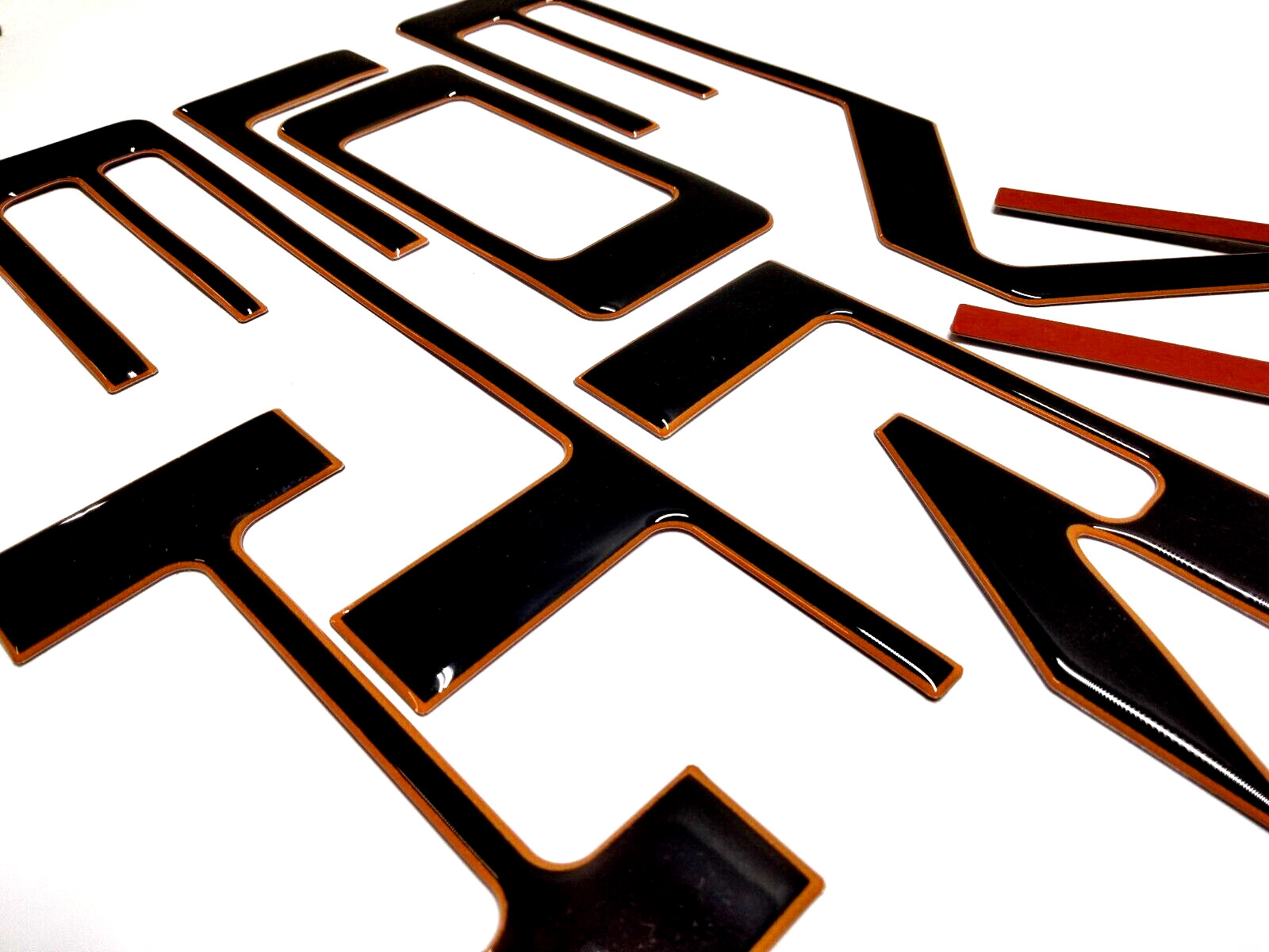 3D BLACK ORANGE OUT DOMED RAISED TAILGATE LETTERS FOR 2023-25 COLORAD
