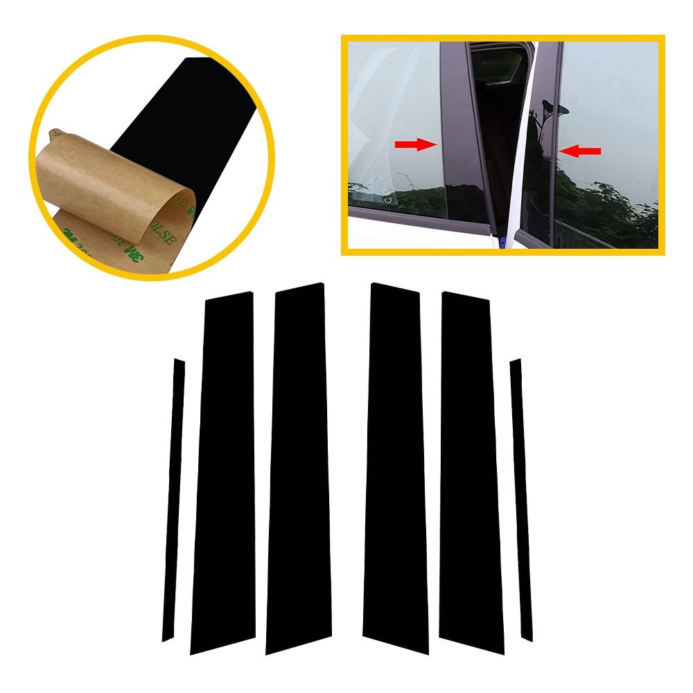 6x Piano Gloss Black Pillar Post Door Window Trim Cover For Toyota Camry 2012-17