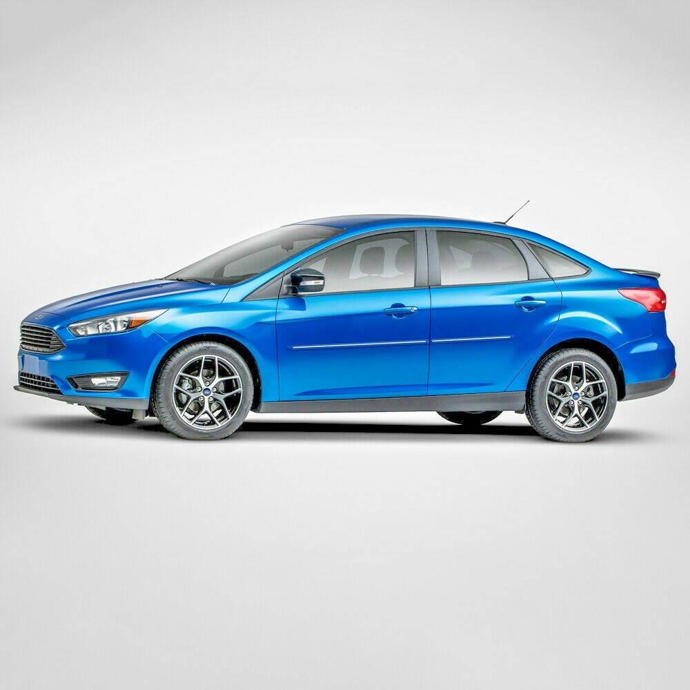 For: Ford Focus 4DR 2008-2018 Painted Moldings w/ Chrome Inserts #CF-FOCUS084-DR