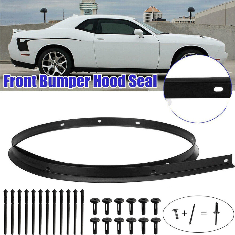 Front Hood Bumper Weatherstrip Seal & Rivets Fit for 2008-2022 Dodge Challenger