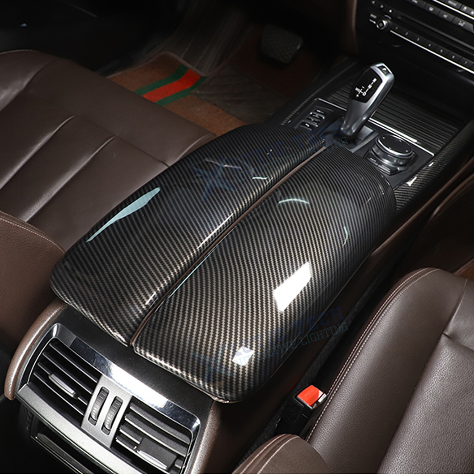 For BMW X5 X6 F15 F16 Carbon Fiber Color Car Interior Center Armrest Box Cover